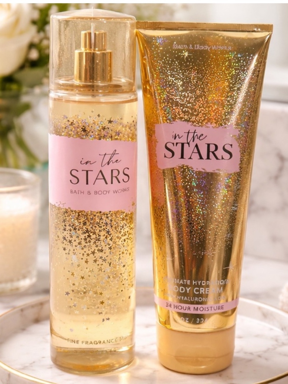 Bath & Body Works In The Stars Fragrance Mist + Body Cream Set Full Size